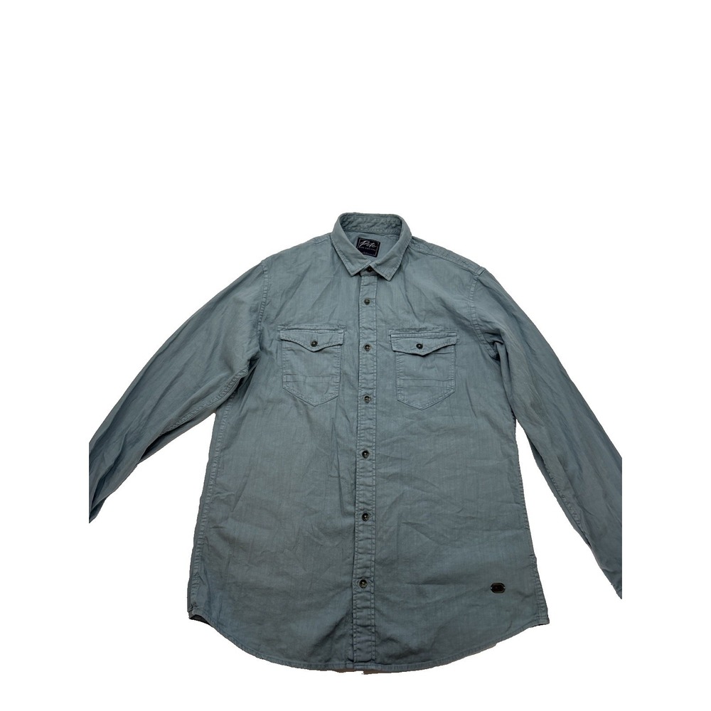 Peter England Lg Button Up Shirt Men's Slim Fit Blue ‎ Long Sleeve Cotton